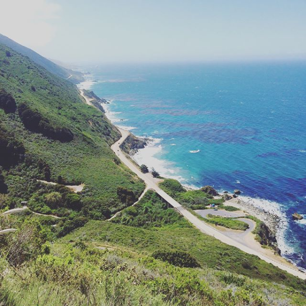 View of Highway 1 along the California coast
